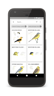Captura de tela do Collins Bird Guide