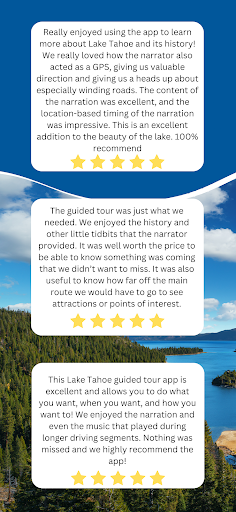 Screenshot of Lake Tahoe Audio Guide Tour