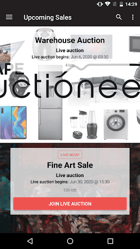 Android application Cape Auctioneers screenshort