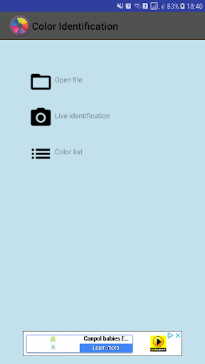 Android application Color Identification screenshort