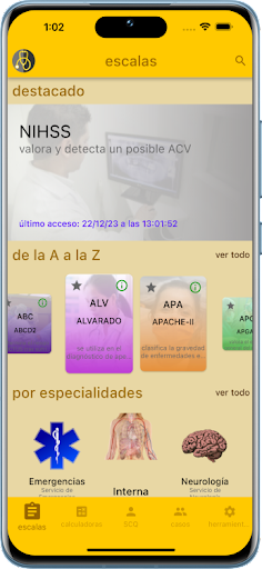 Android application Medical Scores Pro screenshort
