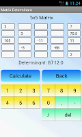 screenshot of Matrix Determinant Calculator