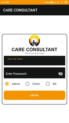 Android application Care Consultant App screenshort