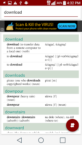 Polish English Dictionary Screen 3