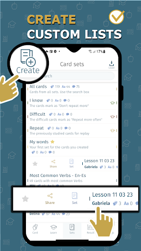 Screenshot of Flashcard maker vocab notebook