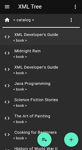 Android application XML Tree screenshort