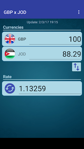 Android application Pound GBP x Jordanian Dinar screenshort