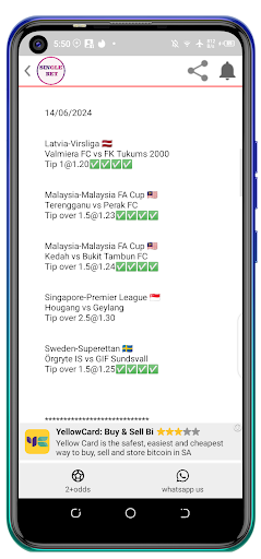 SingleBet VIP Tips. Screen 2