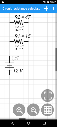 Android application Circuit resistance calculator screenshort