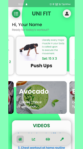 Android application Uni Fit - Home Workout & Diet screenshort