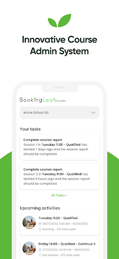 Android application Bookingleaf Provider screenshort