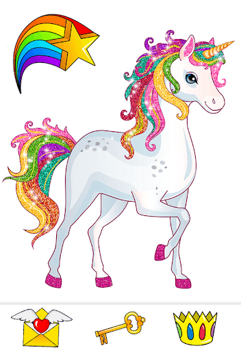 Glitter Unicorn Coloring Book Screen 2