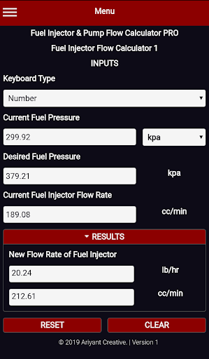 Fuel Injector & Pump Flow Calc Screenshot 3 - AppWisp.com