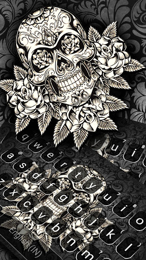 Chrome Skull Keyboard Backgrou Screen 2
