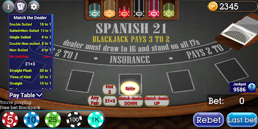 Spanish Blackjack 21 17