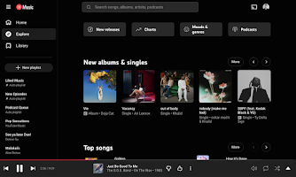 screenshot of YouTube Music for Chromebook