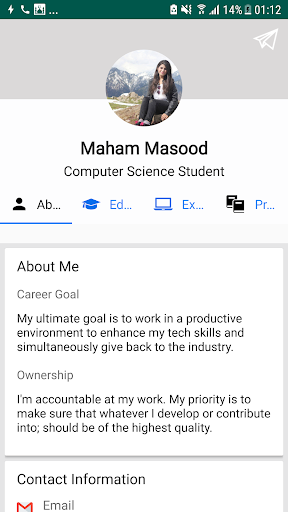 Maham Masood - CV Screenshot 3 - AppWisp.com