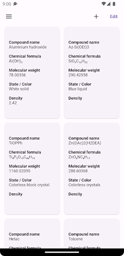 Android application Chemical memo screenshort