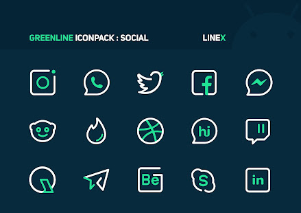 GreenLine Icon Pack LineX v3.1 APK Patched