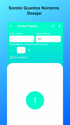 Sorteio Rápido, Números, Nomes Screen 2