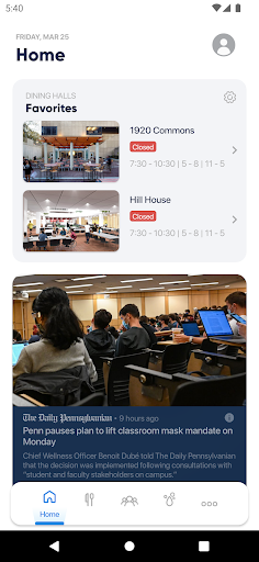 Android application Penn Mobile screenshort
