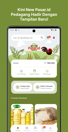 Android application New Pasar.id Pedagang screenshort