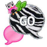 GO SMS - Zebra Pink Owl icon