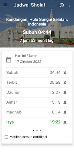 Prayer Times Screen 2