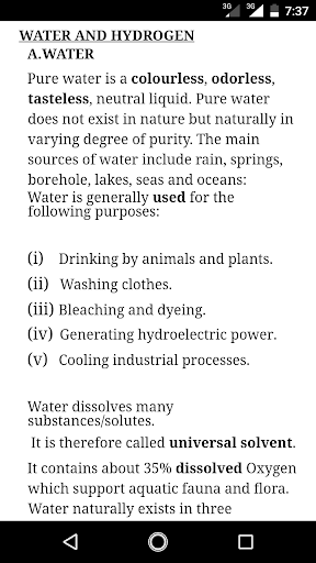 Android application Chemistry Notes Form 1 screenshort