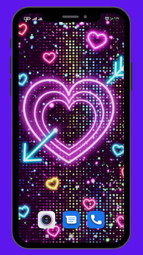Neon hearts wallpaper 2023 Screen 2