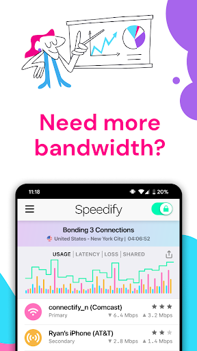 Screenshot of Speedify Fast Bonding VPN