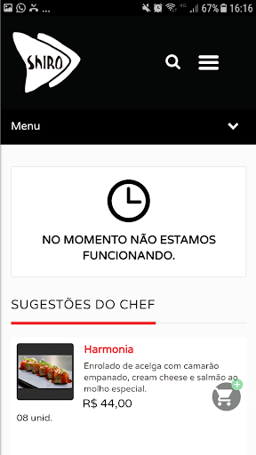 Android application Shiro Restaurante screenshort