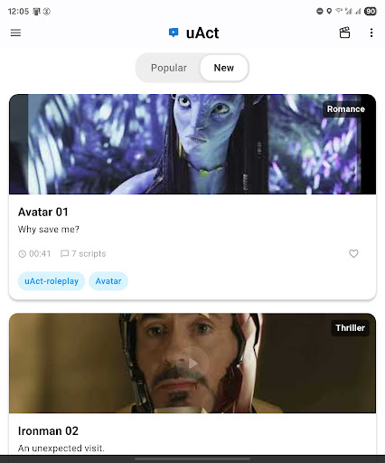 uAct English learning movies