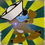 Famous blue boy running icon