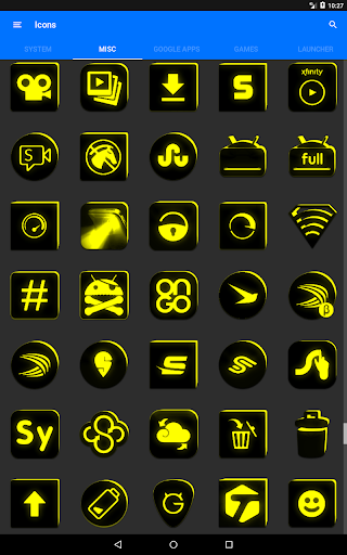 Flat Black and Yellow IconPack