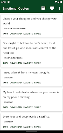 Android application Emotional Sayings and Quotes screenshort