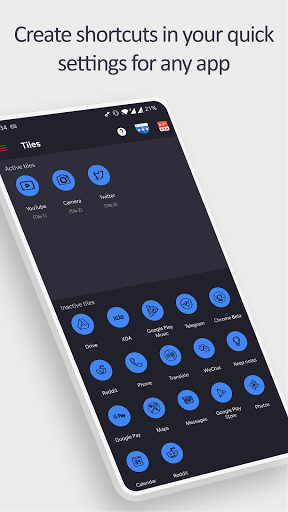 Screenshot of Tile Shortcuts: Quick settings