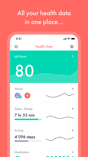 Android application juli chronic condition tracker screenshort
