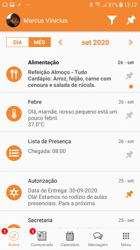 Android application Olá Pais screenshort