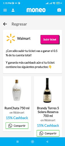 Moneo Cashback Screen 2