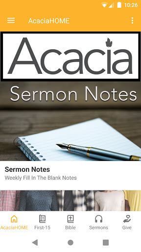 Android application Acacia Church App screenshort