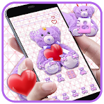 Cover Image of 下载 Love Teddy Bear Pink Purple Cute Plush Toy Theme 1.1.2 APK