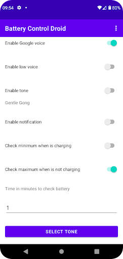 Battery Control Droid Screen 2