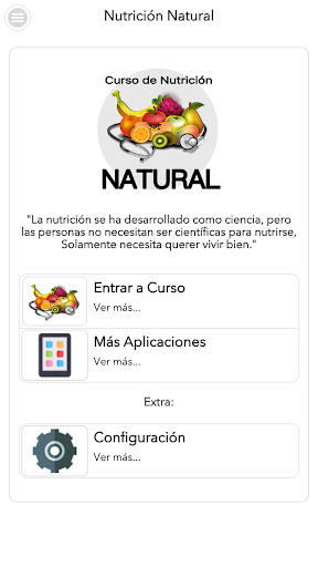 Android application Curso de Nutrición Natural screenshort