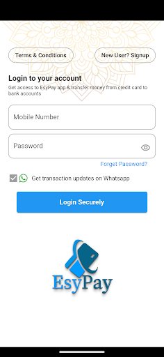 Android application EsyPay screenshort
