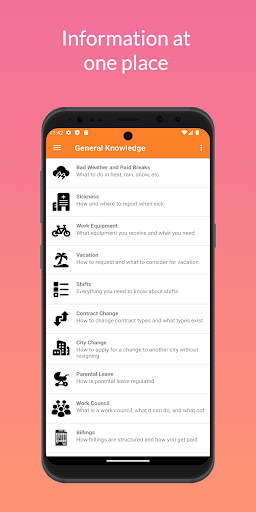 Android application Courier Orange screenshort