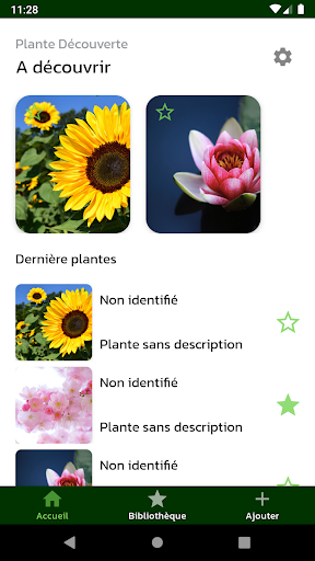 Android application Plante Découverte screenshort