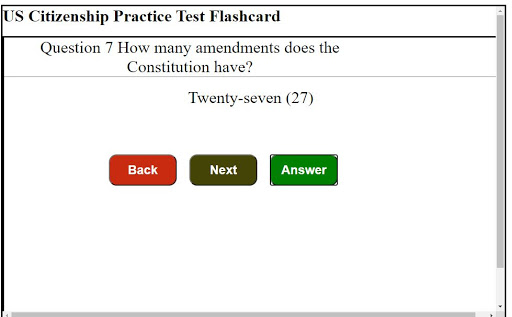 US Citizenship Civic Practice Screen 2