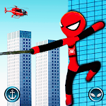 Cover Image of Download Flying Stickman Rope Hero City  APK