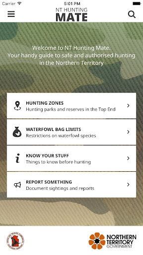 Android application NT Hunting Mate screenshort